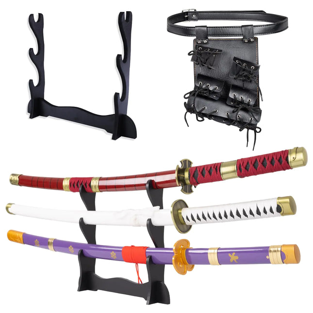 Carbon Steel Zoro Sword – 41" Katana with Display Stand & Cosplay Belt