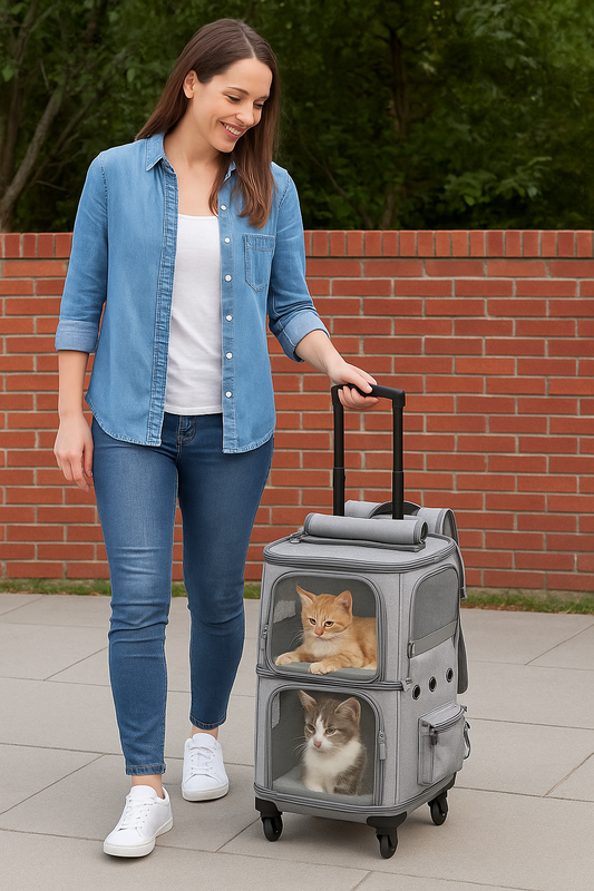 PawPorter Duo-Roll: 2-in-1 Travel Backpack for Cats & Small Dogs
